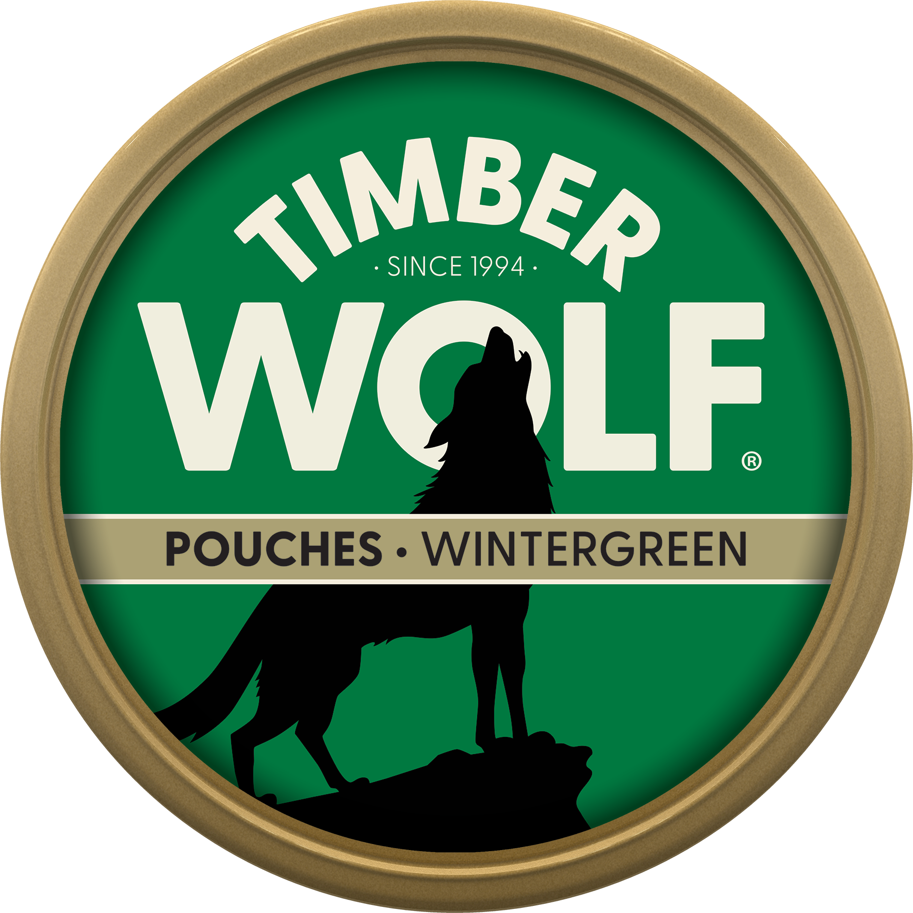 Can of Timber Wolf Moist Snuff in wintergreen pouches flavor